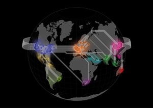réseaux mondial schéma du territoires et cyberespace